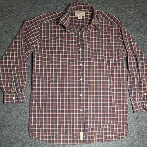 Abercrombie & Fitch Men’s Red Blue Tan Plaid LS Button Down Medium Casual Shirt